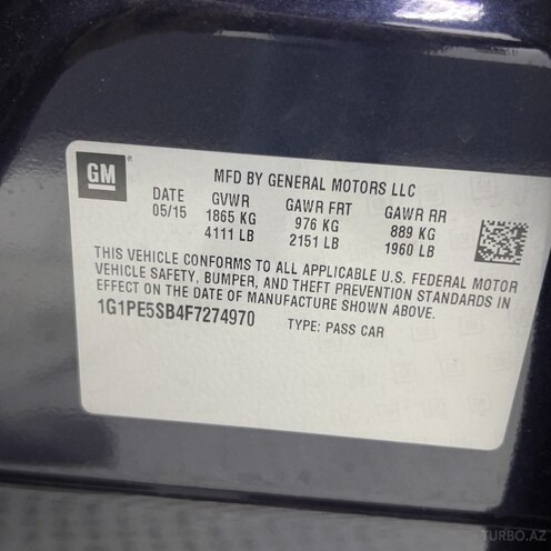 Chevrolet Cruze 2015, 129,000 km - 1.4 л - Sumqayıt