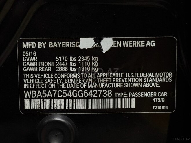 BMW 525 2016, 190,000 km - 2.0 l - Sumqayıt