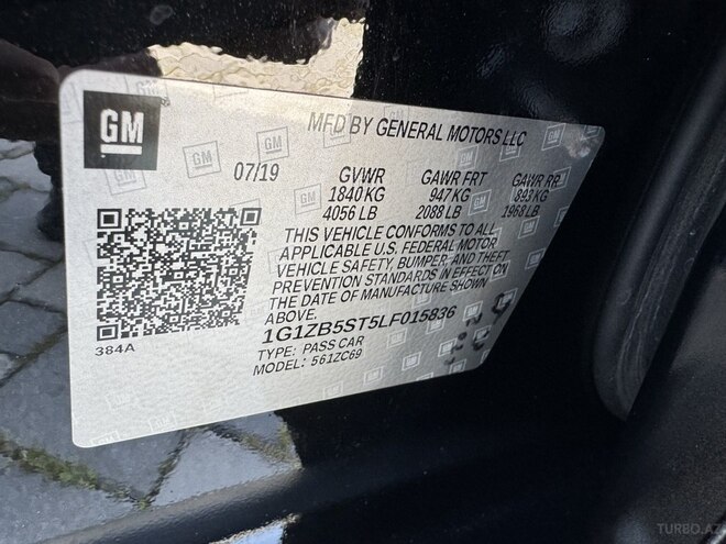 Chevrolet Malibu 2019, 73,000 km - 1.5 l - Bakı