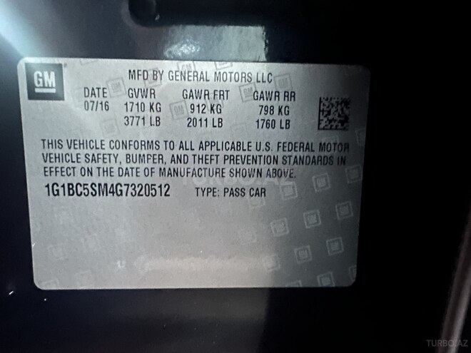 Chevrolet Cruze 2017, 130,237 km - 1.4 l - Sumqayıt