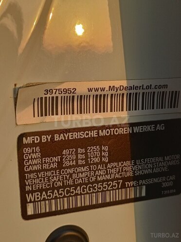 BMW 528 2016, 172,000 km - 2.0 l - Bakı