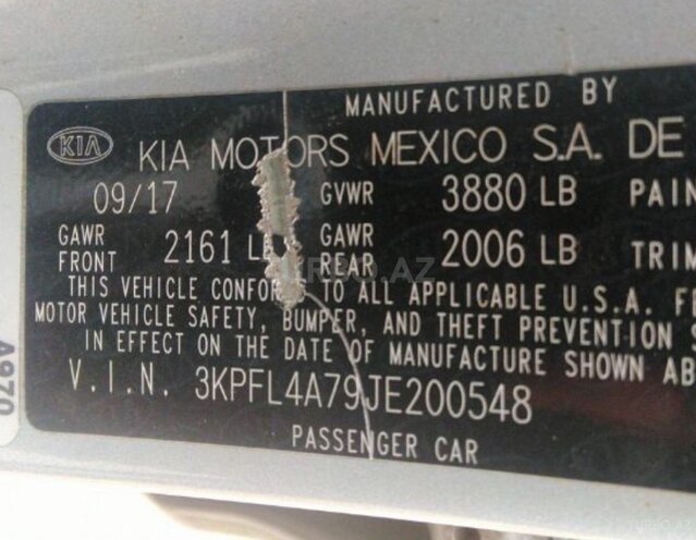 Kia Forte 2017, 100,500 km - 2.0 l - Bakı