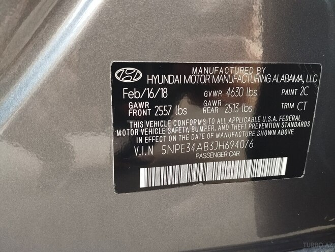 Hyundai Sonata 2018, 104,625 km - 2.0 l - Bakı