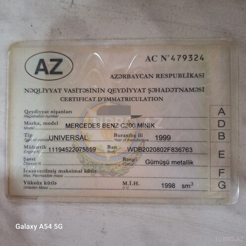 Mercedes C 200 1999, 325,500 km - 2.0 л - Bakı