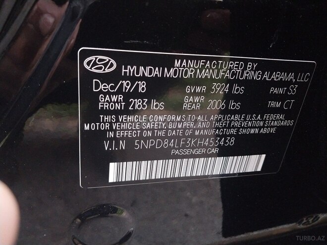 Hyundai Elantra 2019, 104,000 km - 2.0 l - Bakı