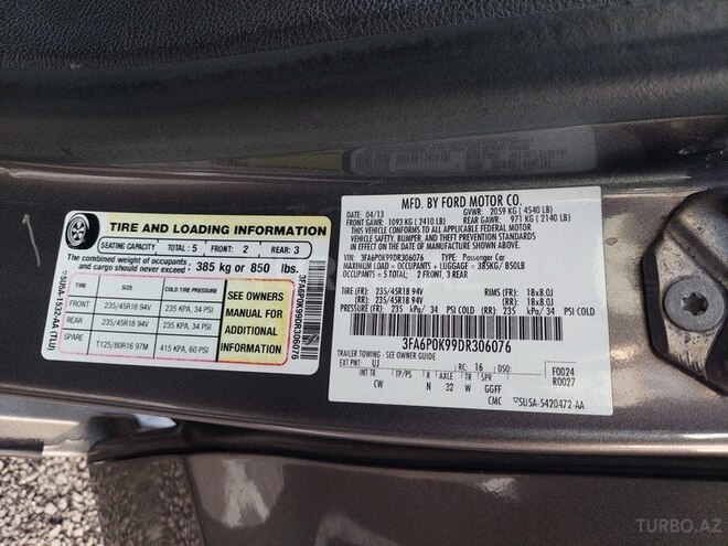 Ford Fusion (North America) 2013, 206,000 km - 2.0 l - Bakı