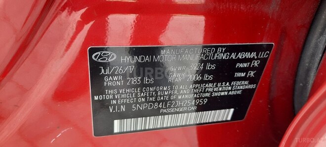 Hyundai Elantra 2017, 124,000 km - 2.0 л - Bakı