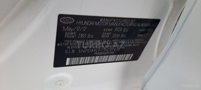 Hyundai Elantra 2017, 107,000 km - 2.0 l - Bakı