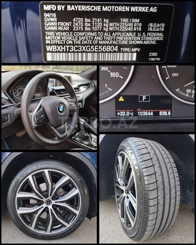 BMW X1 2016, 104,000 km - 2.0 l - Bakı