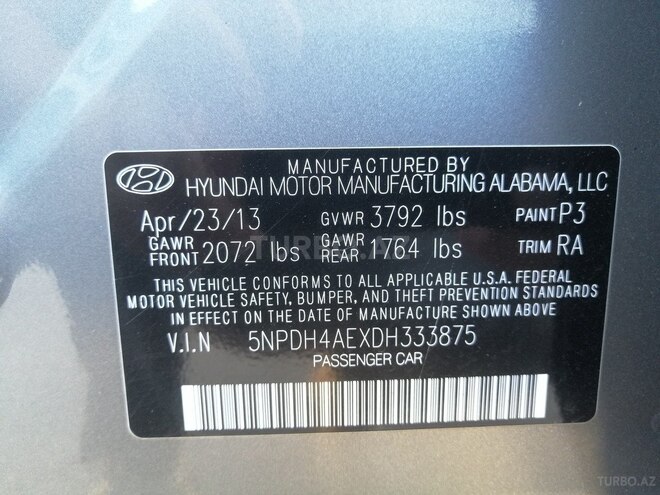 Hyundai Elantra 2013, 241,402 km - 1.8 l - Zaqatala
