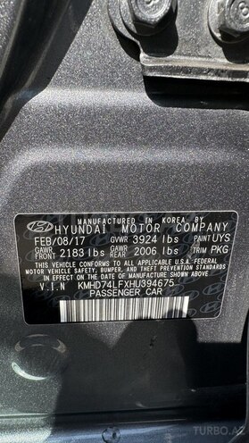Hyundai Elantra 2017, 111,000 km - 2.0 l - Bakı