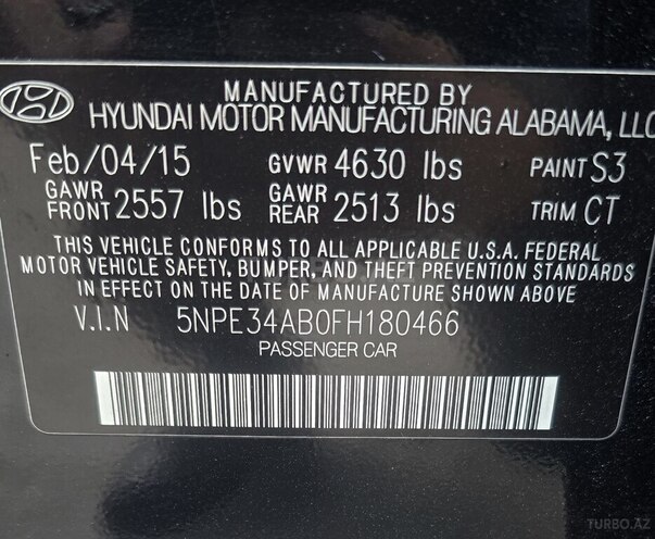 Hyundai Sonata 2015, 181,000 km - 2.0 l - Bakı