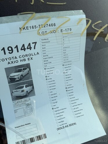 Toyota Corolla Axio 2019, 43,000 km - 1.5 l - Bakı