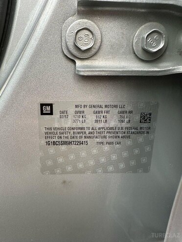Chevrolet Cruze 2017, 123,000 km - 1.4 l - Xırdalan