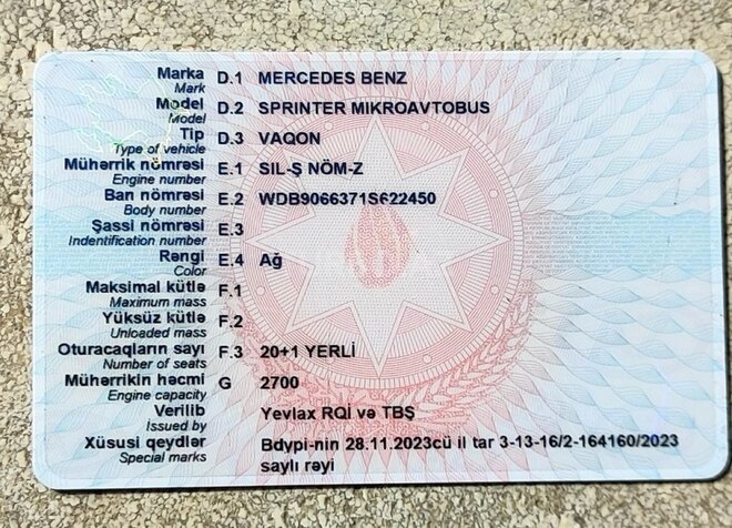 Mercedes Sprinter 316 2012, 999,175 km - 2.7 l - Ağdaş