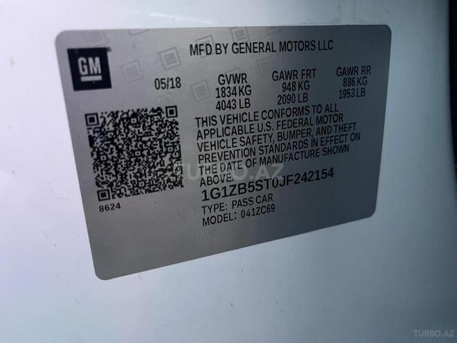 Chevrolet Malibu 2018, 112,137 km - 1.5 l - Bakı