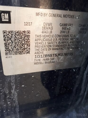 Chevrolet Malibu 2017, 166,500 km - 1.5 l - Bakı
