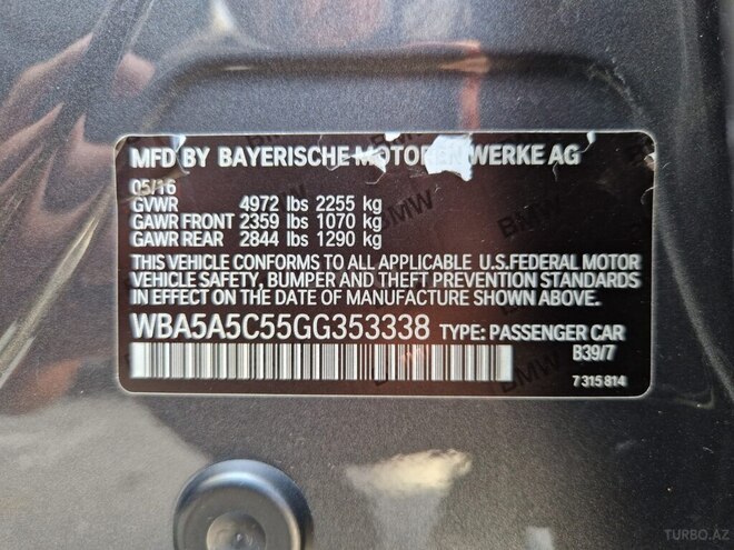 BMW 528 2016, 137,000 km - 2.0 l - Bakı