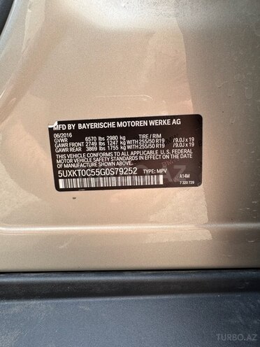 BMW X5 2016, 167,000 km - 2.0 l - Şamaxı
