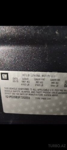 Chevrolet Cruze 2015, 135,000 km - 1.4 l - Gəncə