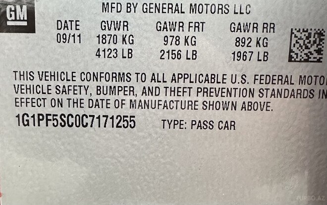 Chevrolet Cruze 2012, 292,000 km - 1.4 l - Bakı