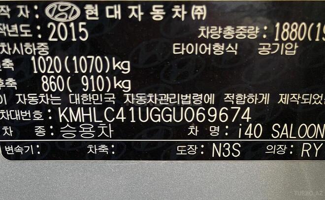 Hyundai i40 2015, 180,000 km - 1.7 l - Bakı