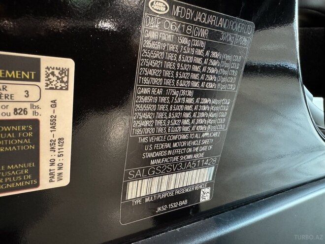 Land Rover Range Rover 2018, 116,900 km - 3.0 л - Bakı