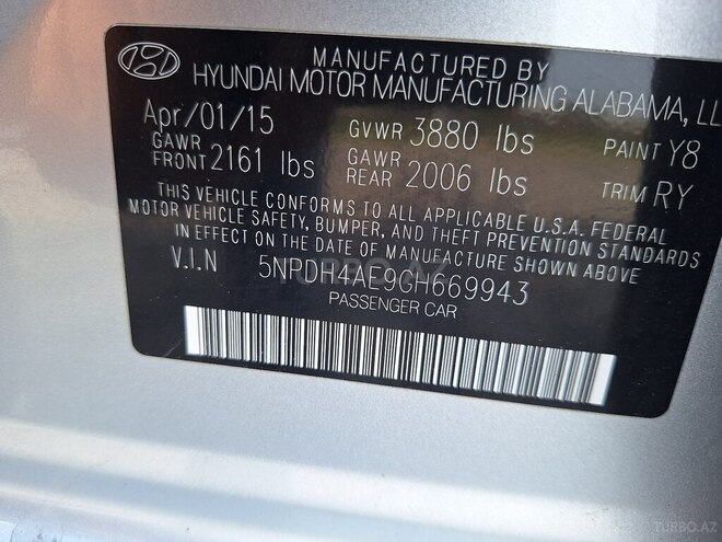 Hyundai Elantra 2015, 86,000 km - 1.8 l - Bakı