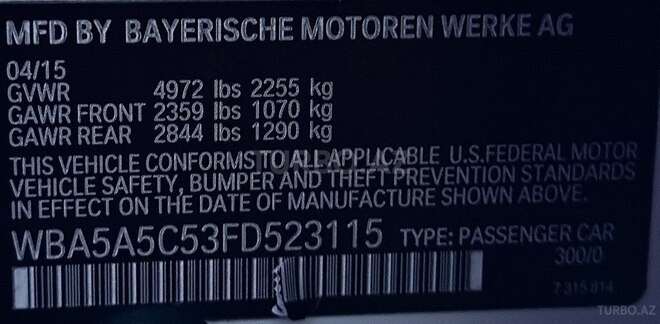 BMW 528 2016, 133,000 km - 2.0 l - Gəncə