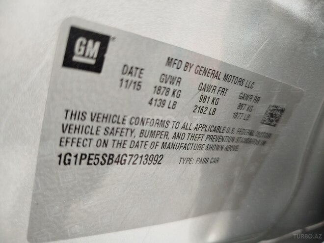 Chevrolet Cruze 2015, 172,000 km - 1.4 л - Bakı
