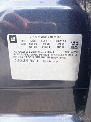 Chevrolet Cruze 2015, 237,122 km - 1.4 l - Gəncə