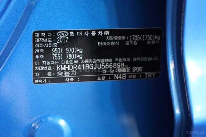 Hyundai Elantra 2017, 164,300 km - 1.6 l - Bakı