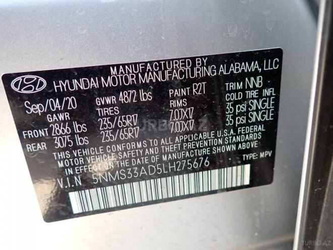 Hyundai Santa Fe 2020, 98,000 km - 2.4 l - Bakı