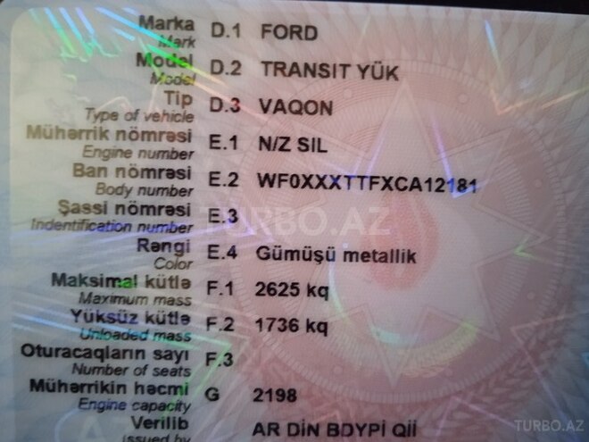Ford Transit 2012, 265,000 km - 2.2 l - Bakı