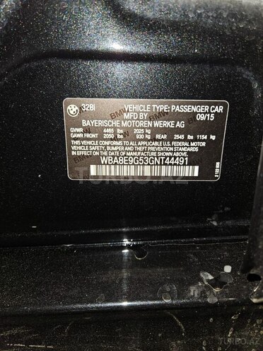 BMW 328 2015, 210,200 km - 2.0 l - Bakı