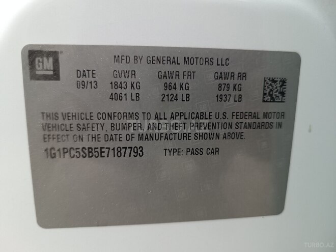 Chevrolet Cruze 2013, 250,000 km - 1.4 l - Masallı