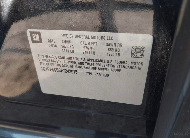 Chevrolet Cruze 2015, 99,916 km - 1.4 l - Bakı