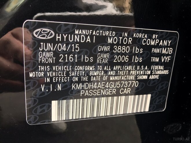 Hyundai Elantra 2015, 186,040 km - 1.8 l - Bakı