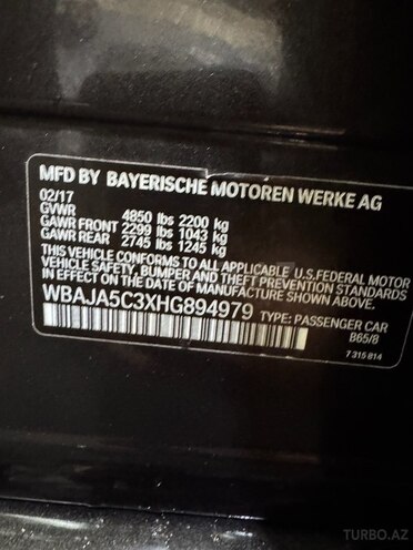 BMW 530 2017, 98,000 km - 2.0 l - Bakı