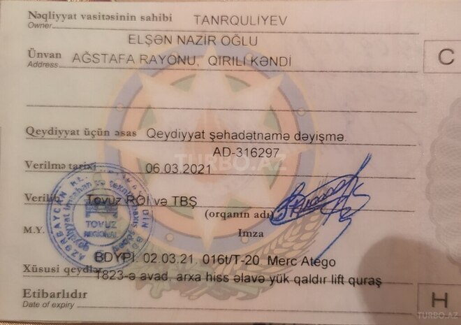 Mercedes Atego 1823 1999, 685,695 km - 4.3 л - Ağstafa