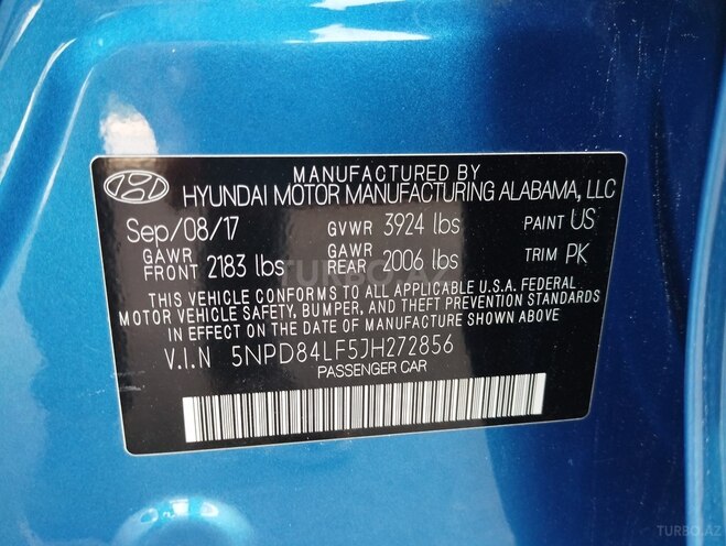 Hyundai Elantra 2017, 95,000 km - 2.0 l - Bakı