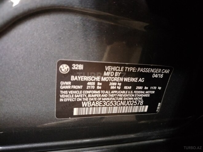BMW 328 2016, 164,000 km - 2.0 l - Bakı