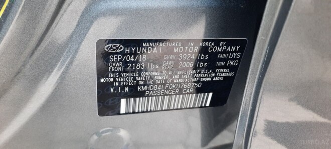 Hyundai Elantra 2018, 104,000 km - 2.0 л - Bakı