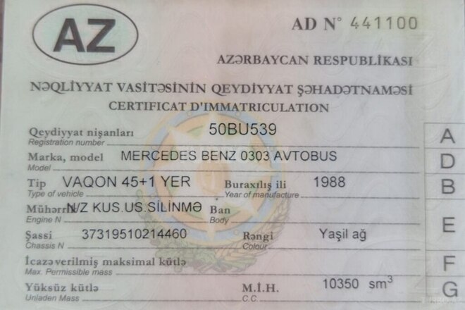 Mercedes  1988, 633,352 km - 12.0 l - Ağstafa