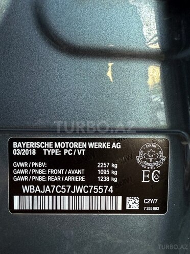 BMW 530 2018, 123,500 km - 2.0 l - Bakı