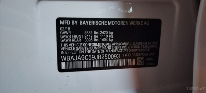 BMW 530e 2018, 124,980 km - 2.0 l - Bakı