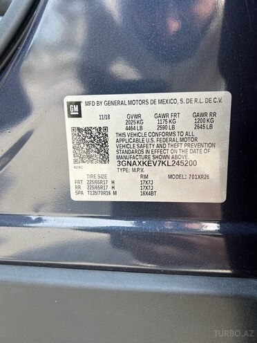 Chevrolet Equinox 2018, 117,000 km - 1.5 l - Bakı