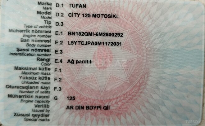 Tufan City 125 2021, 16,500 km - 0.2 л - Bakı