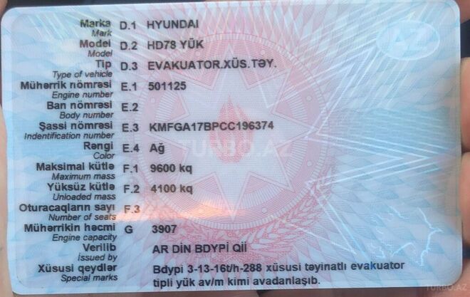 Hyundai HD-78 2012, 250,000 km - 3.9 l - Masallı