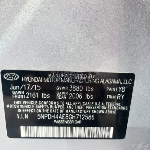 Hyundai Elantra 2015, 118,000 km - 1.8 л - Bakı
